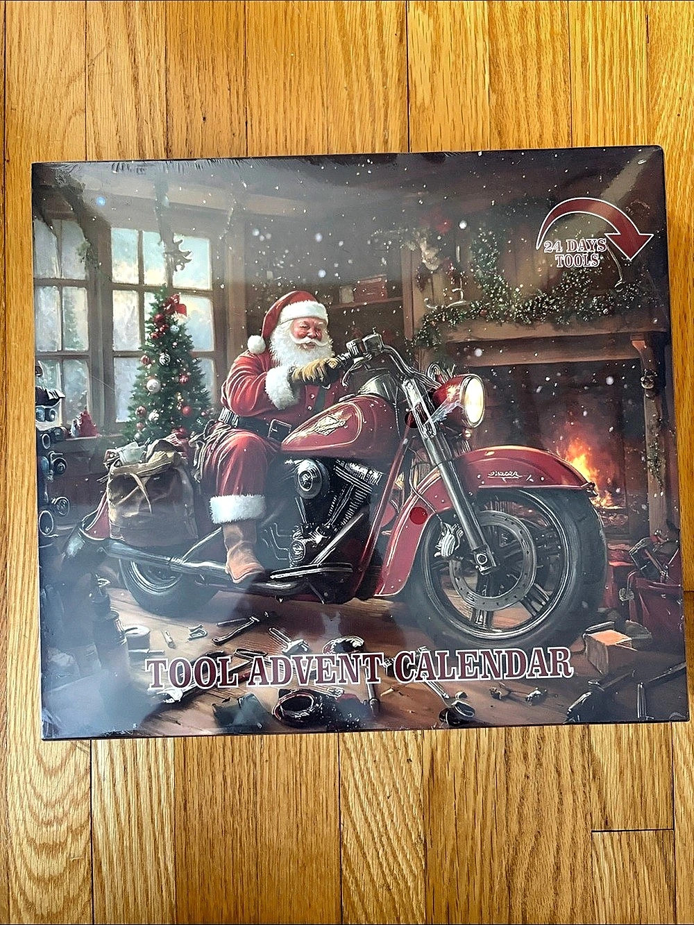 Mechanic Tools Advent Calendar - Santa on Motorcycle Themed Box